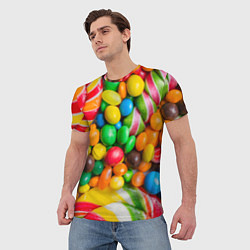 Футболка мужская Сладкие конфетки, цвет: 3D-принт — фото 2