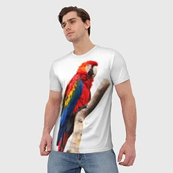 Футболка мужская Яркий попугай, цвет: 3D-принт — фото 2