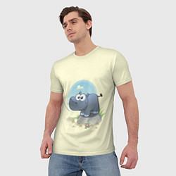 Футболка мужская Маленький бегемотик, цвет: 3D-принт — фото 2