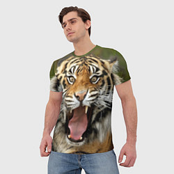 Футболка мужская Удивленный тигр, цвет: 3D-принт — фото 2