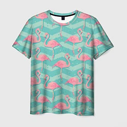 Футболка мужская Flamingo Pattern, цвет: 3D-принт