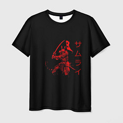 Футболка мужская Японские иероглифы - самурай, цвет: 3D-принт