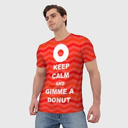 Футболка мужская Keep Calm & Gimme a donut, цвет: 3D-принт — фото 2