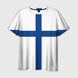 Футболка мужская Флаг Финляндии, цвет: 3D-принт