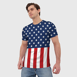 Футболка мужская Флаг США, цвет: 3D-принт — фото 2
