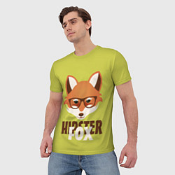 Футболка мужская Hipster Fox, цвет: 3D-принт — фото 2