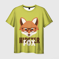 Футболка мужская Hipster Fox, цвет: 3D-принт