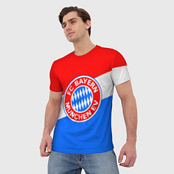 Футболка мужская FC Bayern: tricolor, цвет: 3D-принт — фото 2