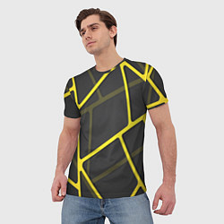Футболка мужская Желтая сетка, цвет: 3D-принт — фото 2