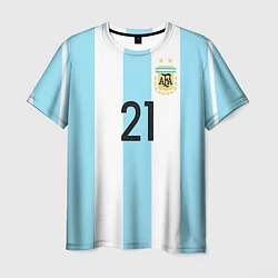 Футболка мужская Сборная Аргентины: Диабола ЧМ-2018, цвет: 3D-принт