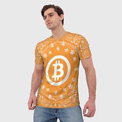 Футболка мужская Bitcoin Mandala, цвет: 3D-принт — фото 2
