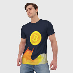 Футболка мужская Bitcoin Up, цвет: 3D-принт — фото 2