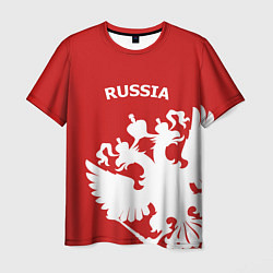Футболка мужская Russia: Red & White, цвет: 3D-принт