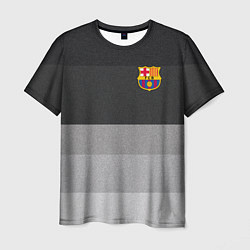 Футболка мужская ФК Барселона: Серый стиль, цвет: 3D-принт
