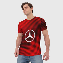 Футболка мужская Mercedes: Red Carbon, цвет: 3D-принт — фото 2