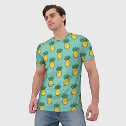 Футболка мужская Веселые ананасы, цвет: 3D-принт — фото 2