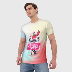 Футболка мужская Marry me, цвет: 3D-принт — фото 2