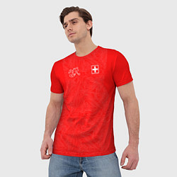 Футболка мужская Форма Швейцарии, цвет: 3D-принт — фото 2