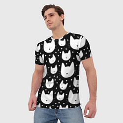 Футболка мужская Love Cats Pattern, цвет: 3D-принт — фото 2