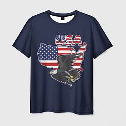 Футболка мужская USA - flag and eagle, цвет: 3D-принт