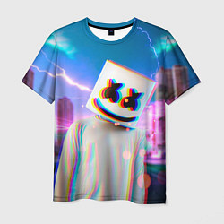 Футболка мужская Marshmello: Glitch Effect, цвет: 3D-принт