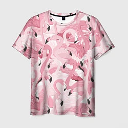 Футболка мужская Розовый фламинго, цвет: 3D-принт