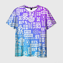 Футболка мужская BTS Logos, цвет: 3D-принт