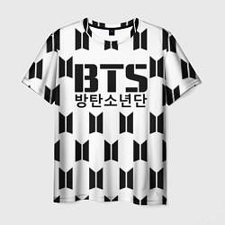 Футболка мужская BTS: White Pattern, цвет: 3D-принт