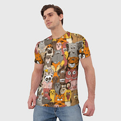 Футболка мужская Прикольные зверушки, цвет: 3D-принт — фото 2