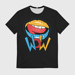 Футболка мужская Wow - lips with tongue, цвет: 3D-принт