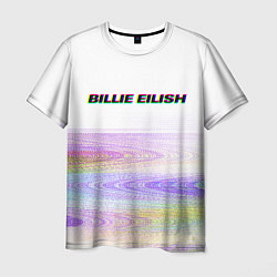 Футболка мужская BILLIE EILISH: White Glitch, цвет: 3D-принт
