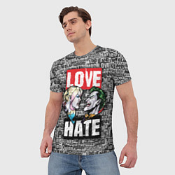 Футболка мужская Love Hate, цвет: 3D-принт — фото 2