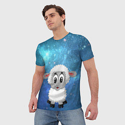 Футболка мужская Овечка, цвет: 3D-принт — фото 2