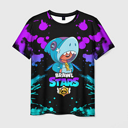 Футболка мужская BRAWL STARS LEON SHARK, цвет: 3D-принт