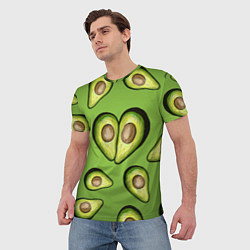Футболка мужская Люблю авокадо, цвет: 3D-принт — фото 2
