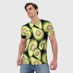 Футболка мужская Avocado background, цвет: 3D-принт — фото 2