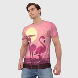 Футболка мужская Фламинго, цвет: 3D-принт — фото 2