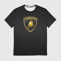 Футболка мужская Lamborghini logo n carbone, цвет: 3D-принт