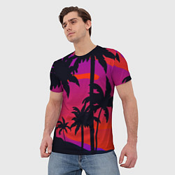 Футболка мужская Тропический пляж, цвет: 3D-принт — фото 2