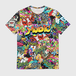 Футболка мужская Граффити Крейзи мьюзик, цвет: 3D-принт