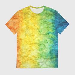 Футболка мужская Разноцветный акварель градиент, цвет: 3D-принт