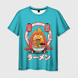 Футболка мужская Calcifer & ramen, цвет: 3D-принт