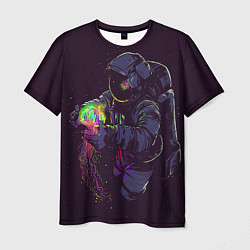 Футболка мужская Медуза и космонавт, цвет: 3D-принт