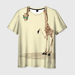 Футболка мужская Жираф на шее, цвет: 3D-принт