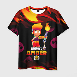 Футболка мужская BRAWL STARS AMBER, цвет: 3D-принт