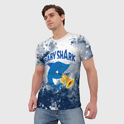 Футболка мужская BABY SHARK БЭБИ ШАРК, цвет: 3D-принт — фото 2