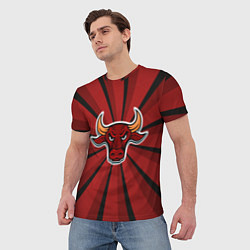 Футболка мужская Красный бык, цвет: 3D-принт — фото 2