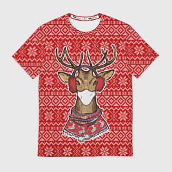 Футболка мужская Deer in a medical mask, цвет: 3D-принт
