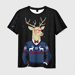 Футболка мужская Hipster Deer, цвет: 3D-принт