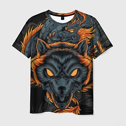 Футболка мужская Волк и дракон, цвет: 3D-принт